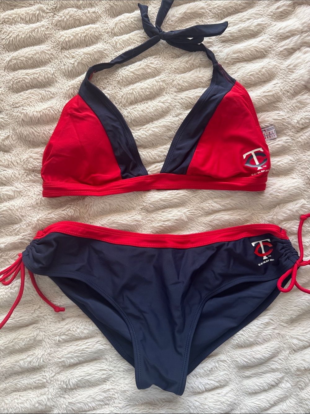 Genuine Merchandise MN Twins Red and Blue Bikini: M top XL bottom